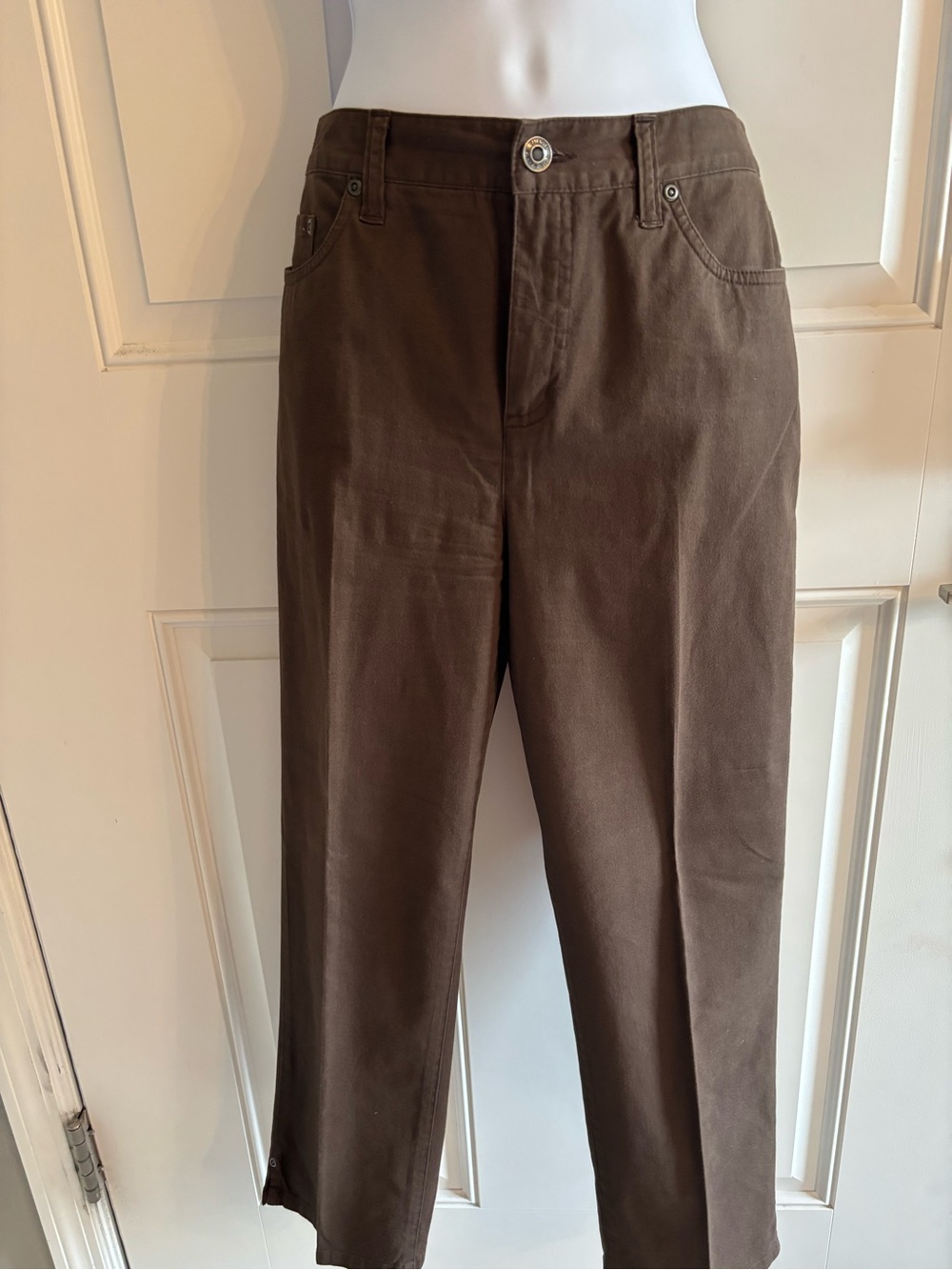 Talbots Brown Cropped Straight-Leg Jeans